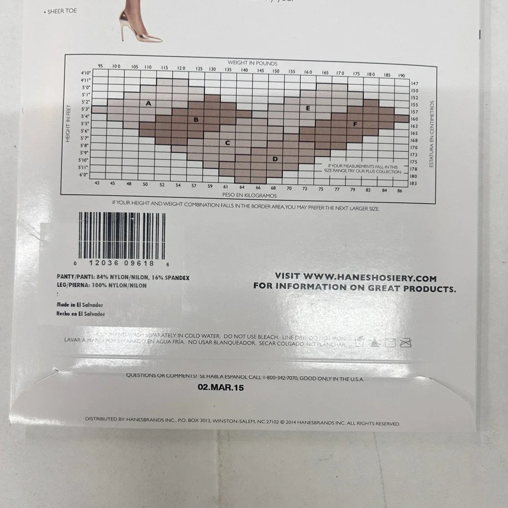 2 Pair Hanes Absolutely Ultra Sheer Pantyhose C Barely Black Control Top 707